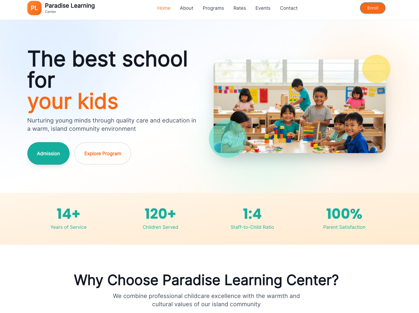 Daycare & Childcare Website